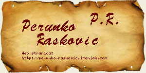 Perunko Rašković vizit kartica